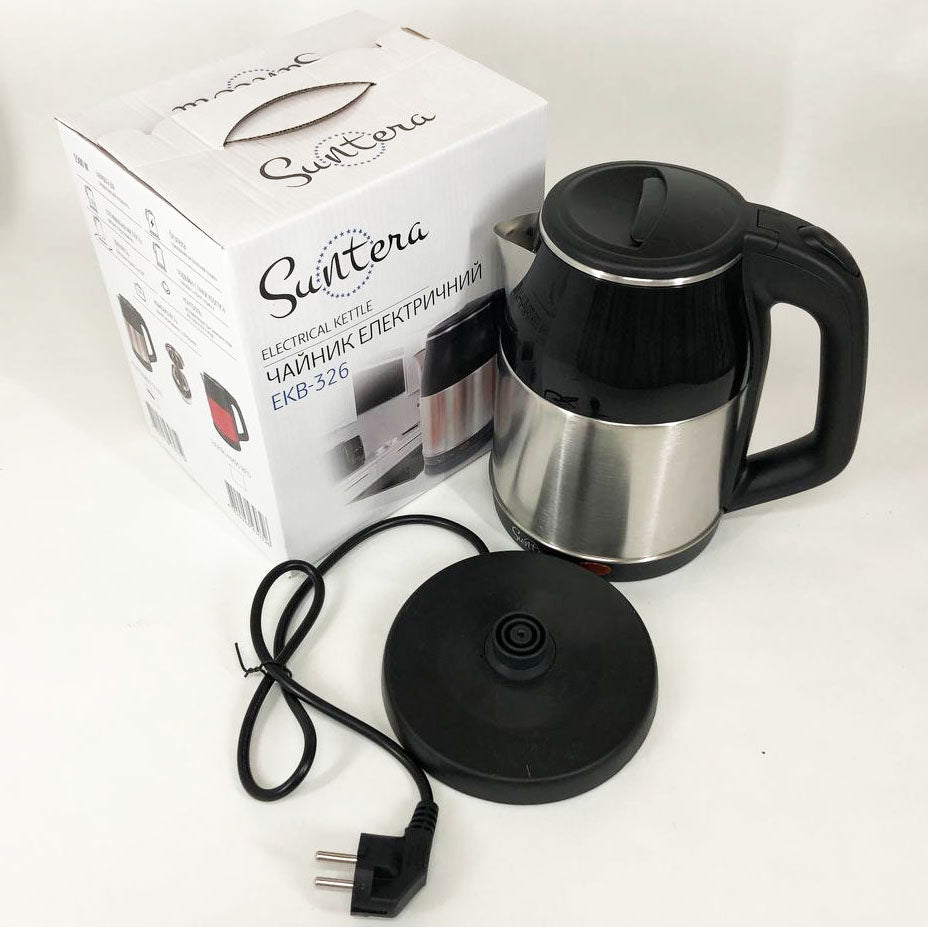 Электрочайник Suntera EKB-326S, хороший электрический чайник, электронный чайник. Цвет: серебряный