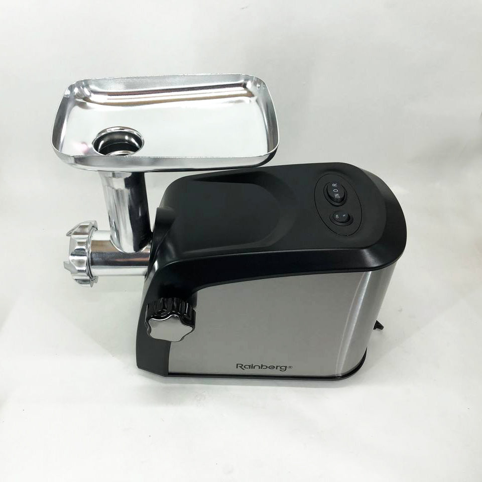 Электрическая мясорубка Rainberg RB-673 с соковыжималкой и шинковкой 9 насадок 3000W с реверсом