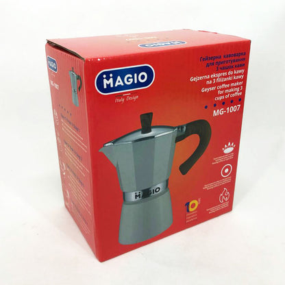 Гейзерная кофеварка Magio MG-1007 150 мл, гейзерная кофеварка из нержавейки, кофеварка для дома