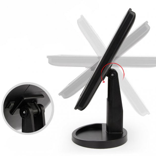 Зеркало для макияжа с 16 LED подсветкой Mirror White, Зеркало со светом для макияжа. Цвет: черный