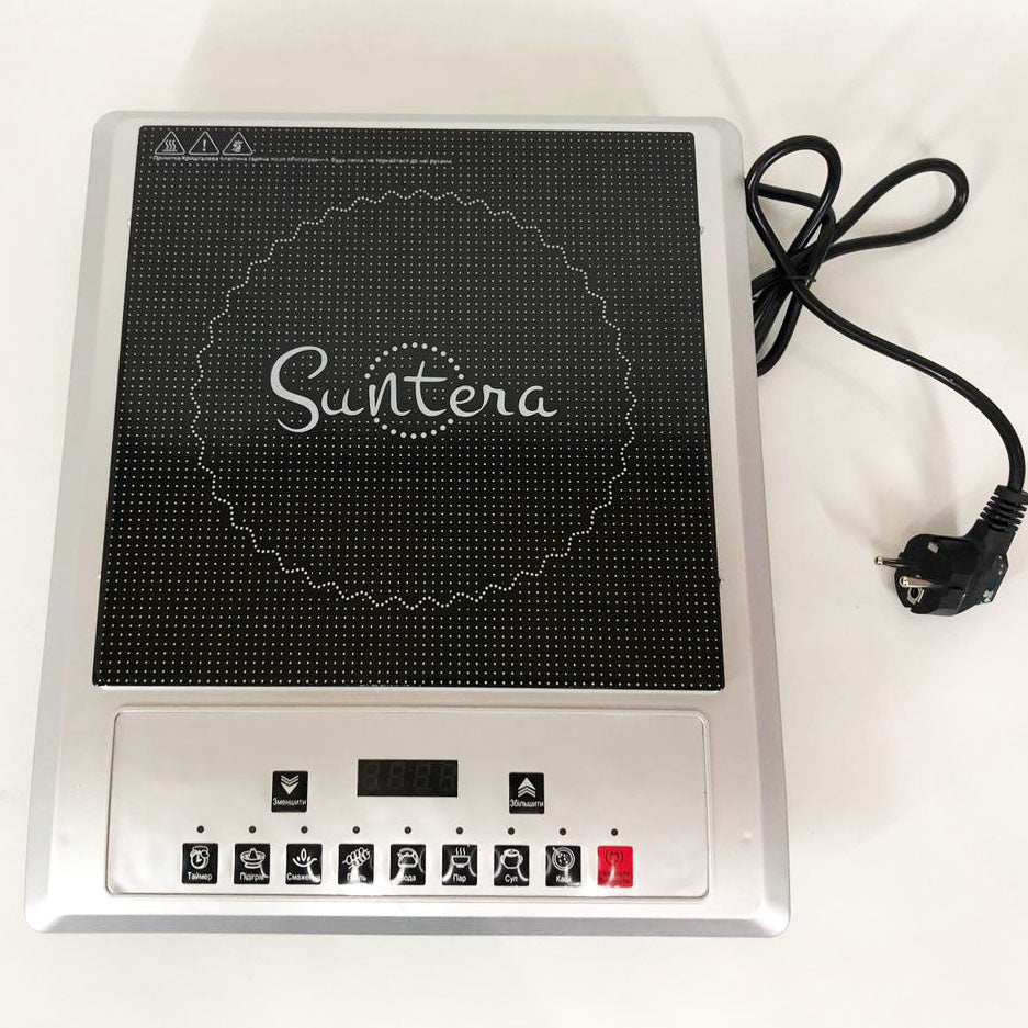 Плитка индукционная Suntera ICD-1012, 2000 Вт, индукционная плита мини, электроплита инфракрасная