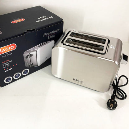 Тостер Magio MG-284 715 Вт, тостер для 2 гренок, электрический горизонтальный тостер, универсальный тостер