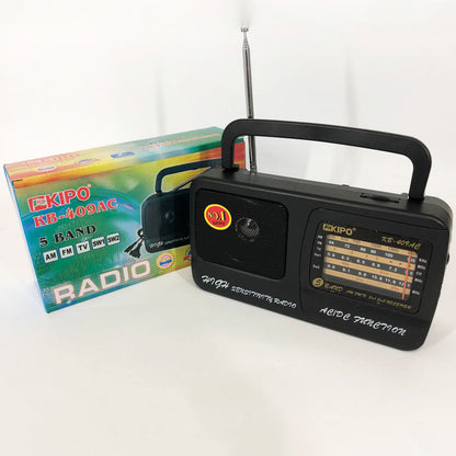 Радіоприймач Kipo KB-409AC потужний радіо FM c usb живлення від батарейки R20 або від мережі Чорний