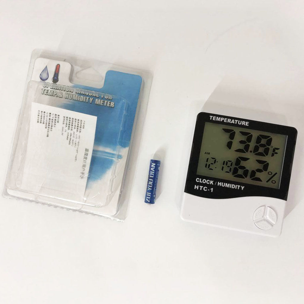 Термогігрометр Generic HTC-1 годинник будильник метеостанція, Термометр гігрометр в будь-якому місці