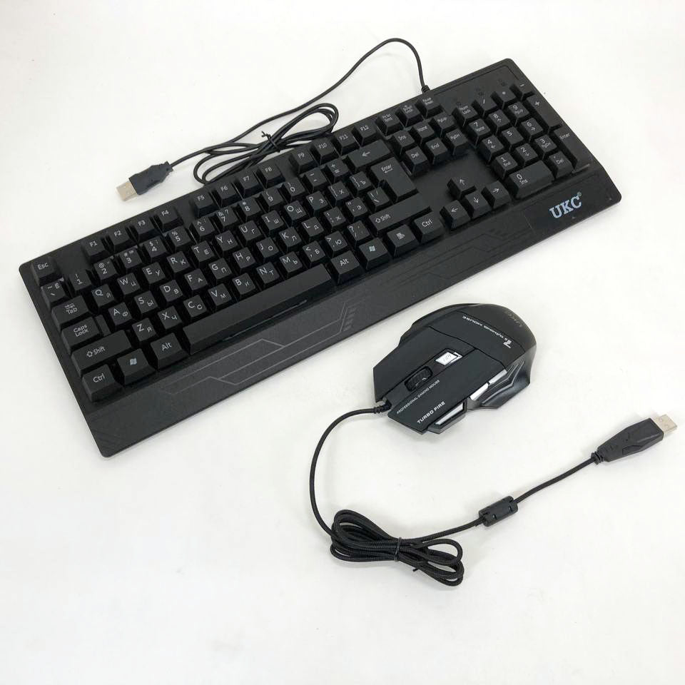 Клавиатура+мышка UKC с LED подсветкой от USB M-710, клавиатура игровая с подсветкой и мышкой