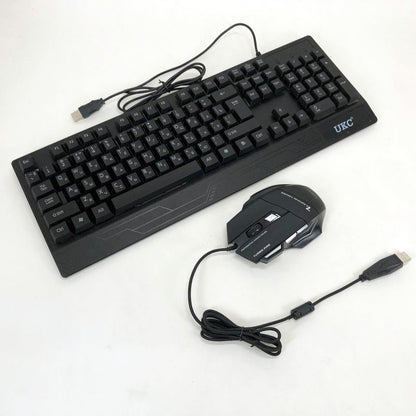 Клавиатура+мышка UKC с LED подсветкой от USB M-710, клавиатура игровая с подсветкой и мышкой