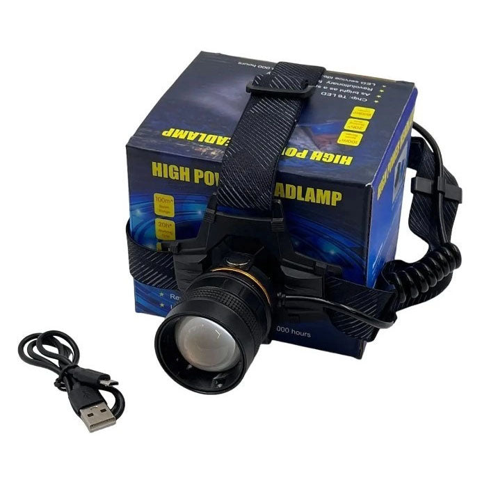 Яркий налобный фонарь Bailong BL-8076-2-GT100, Фонарь аккумуляторный для рыбалки, Фонарь на голову