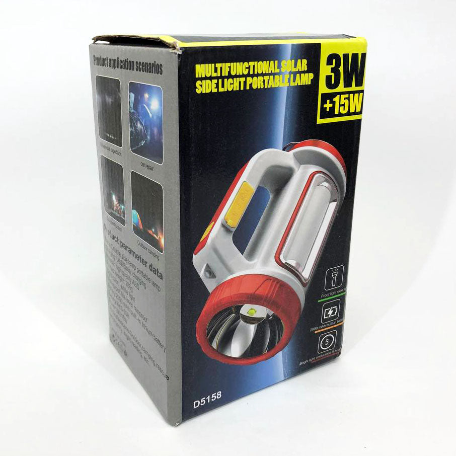Фонарь кемпинговый с солнечной панелью 5158-LED-COB power bank, кемпинговый фонарь-лампа. Цвет: красный