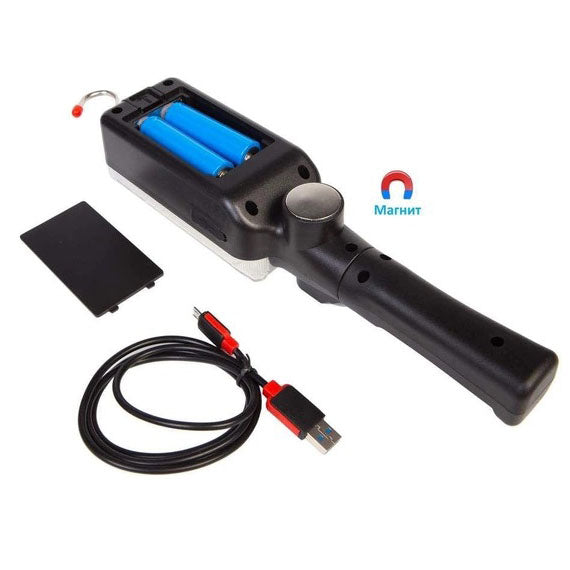 Фонарь кемпинговый ZJ-8859-COB-3 аккумуляторный 18650 х 2, зарядка от micro USB, с магнитом и крючком