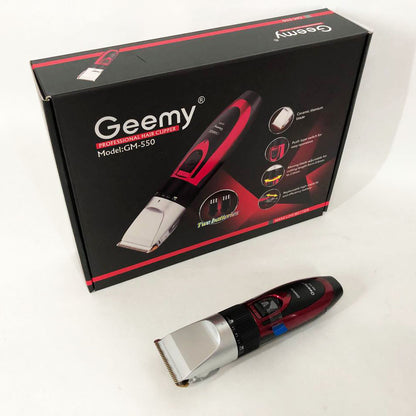 Профессиональная машинка для стрижки волос GEMEI GM-550 с двумя аккумуляторами, Бритва триммер для бороды