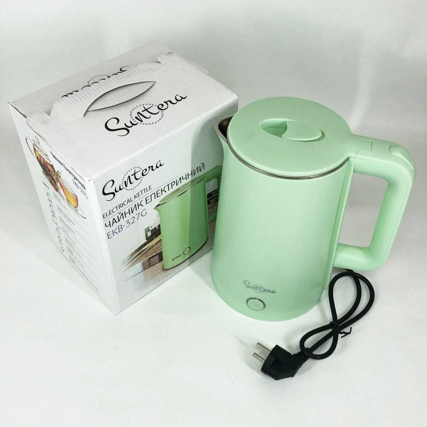Электрочайник Suntera EKB-327G 1.8 Л, стильный электрический чайник, электронный чайник, чайник дисковый