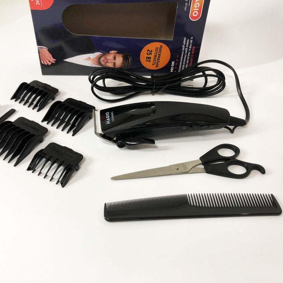 Машинка для стрижки MAGIO МG-584 керамика, Окантовочная машинка, Электробритва с насадками для бороды