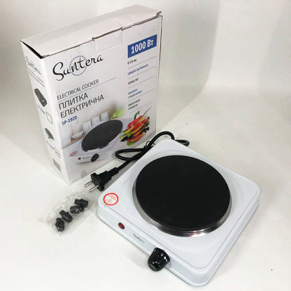 Плита электрическая Suntera SP-1920, электроплита настольная одноконфорочная. Цвет: белый