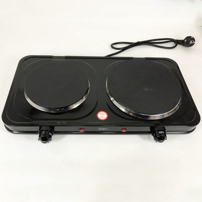 Плитка настільна електрична Suntera DP-1935B, 2500 W, 2 конфорки різного діаметру. Колір: чорний