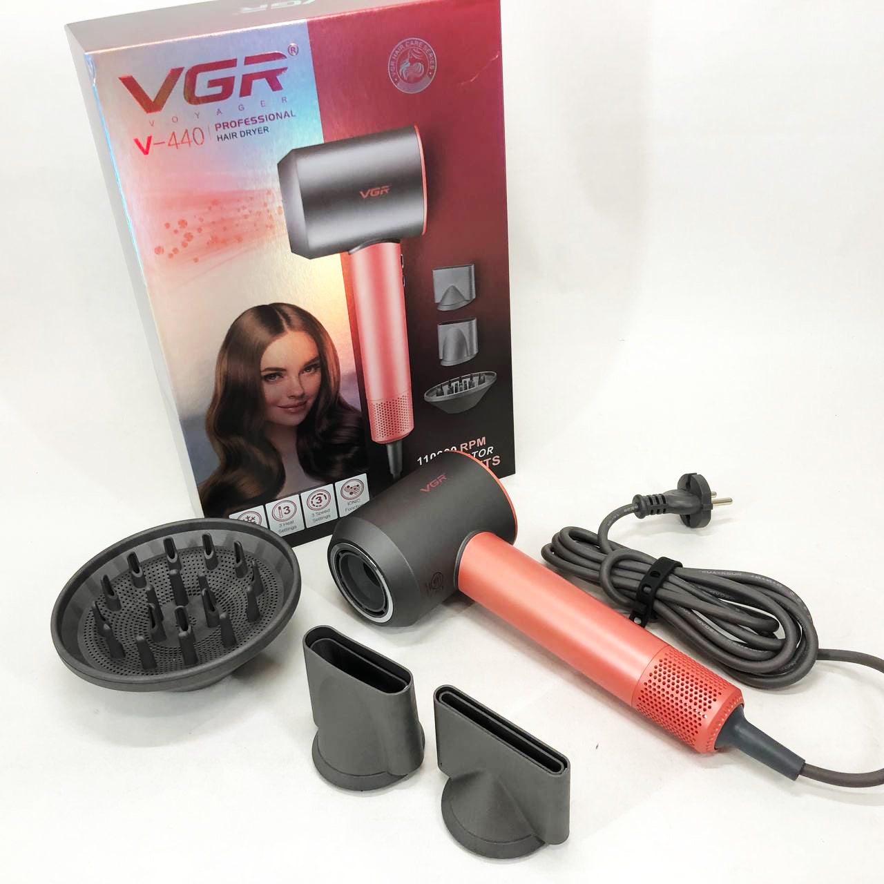 Фен професійний VGR V-440. Цвет: оранжевый