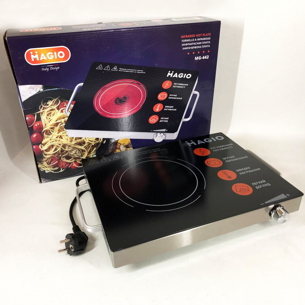 Настольная плита электрическая инфракрасная MAGIO MG-442 1500 Вт, электроплита инфракрасная настольная