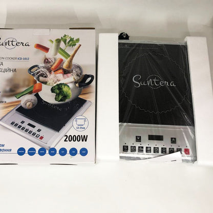Плитка индукционная Suntera ICD-1012, 2000 Вт, индукционная плита мини, электроплита инфракрасная