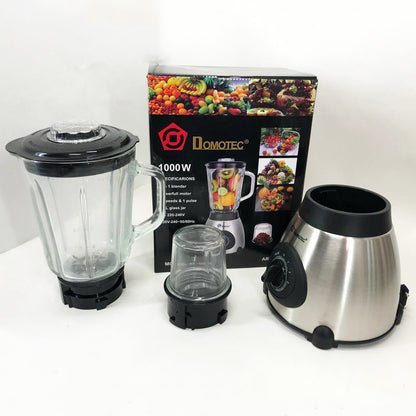 Блендер с кофемолкой 2 в 1 Domotec MS-6610 чаша из стекла 1000 Вт, переносной, блендер чаша измельчитель