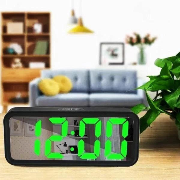 Часы настольные DT-6508 с будильником и USB зарядкой с зеленой подсветкой, лед часы настольные