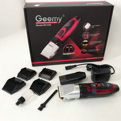 Профессиональная машинка для стрижки волос GEMEI GM-550 с двумя аккумуляторами, Бритва триммер для бороды