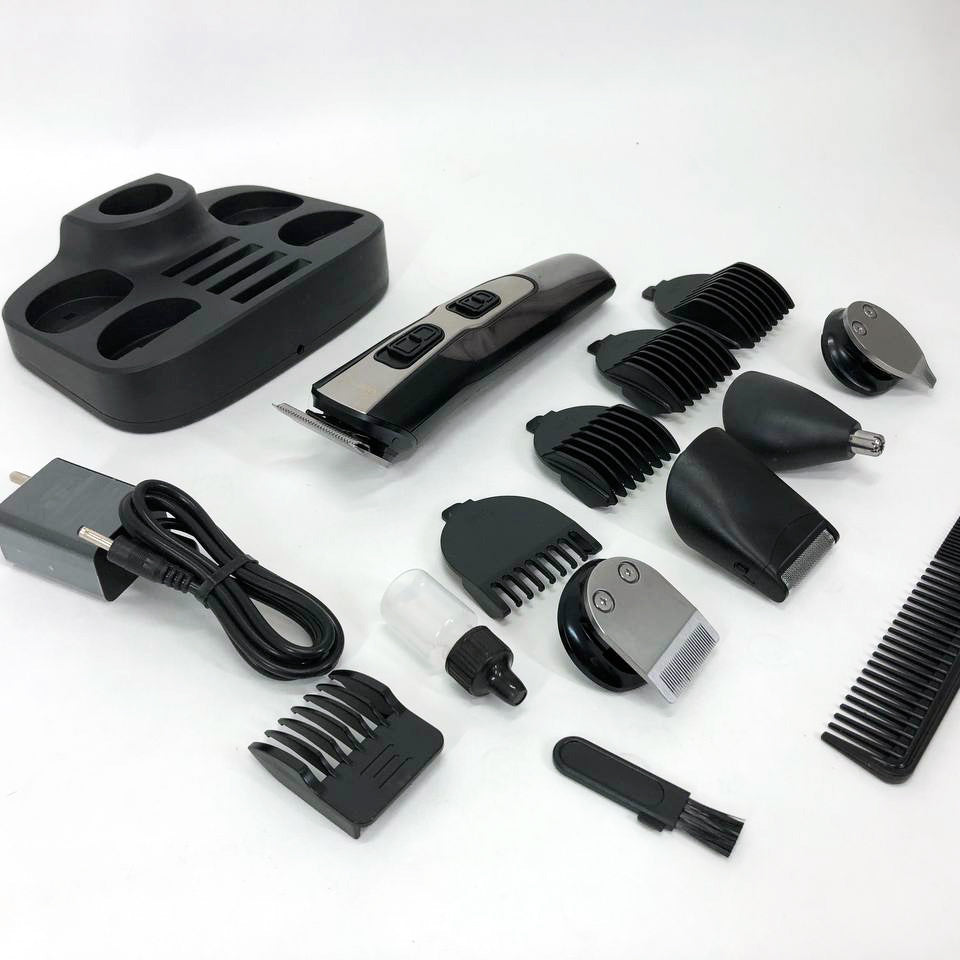 Машинка для стрижки 10в1 GEMEI GM-592, тример для бороды, триммер беспроводной. Цвет: черный