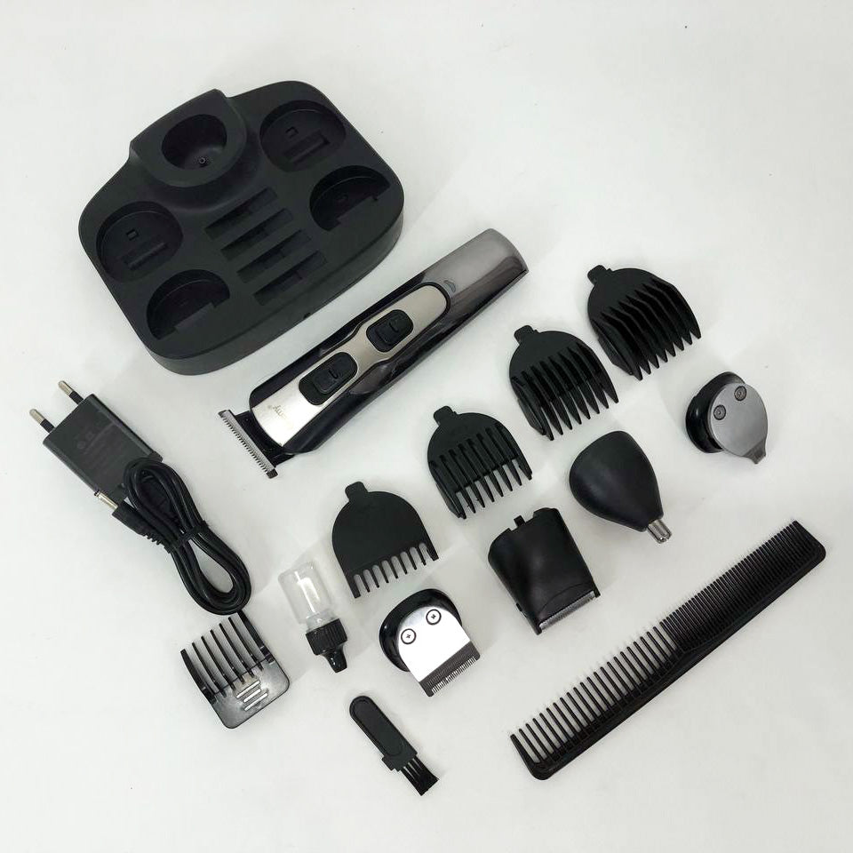 Машинка для стрижки 10в1 GEMEI GM-592, тример для бороды, триммер беспроводной. Цвет: черный