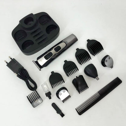 Машинка для стрижки 10в1 GEMEI GM-592, тример для бороды, триммер беспроводной. Цвет: черный