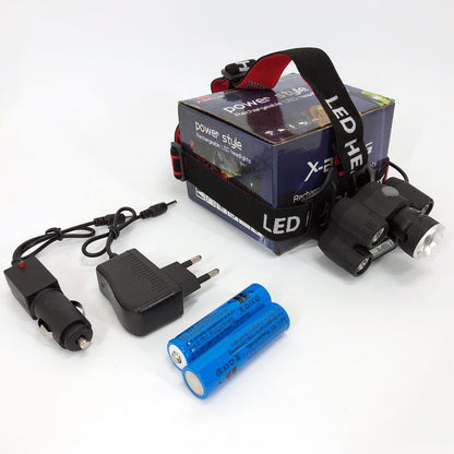 Фонарик налобный Bailong BL-T64-T6+4XPE, светодиодный фонарь на лоб, мощный налобный фонарь для рыбалки