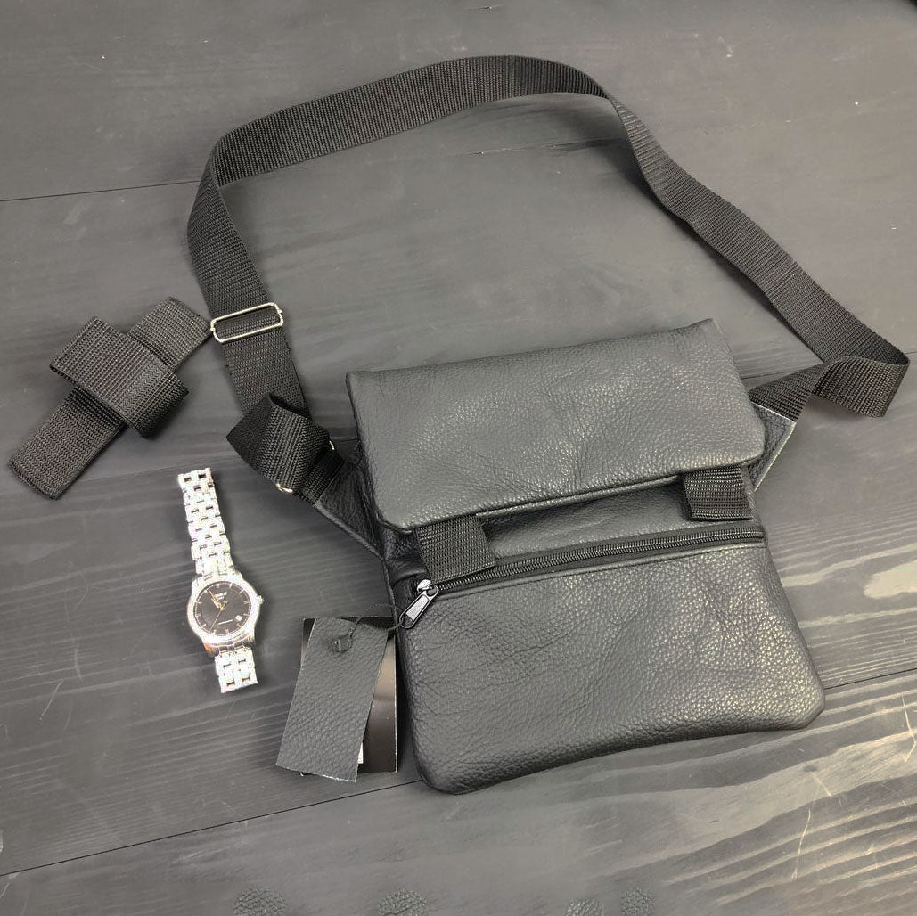 Набор 2В1. Кожаная сумка с кобурой + фонарик профессиональный POLICE BL-X71-P50