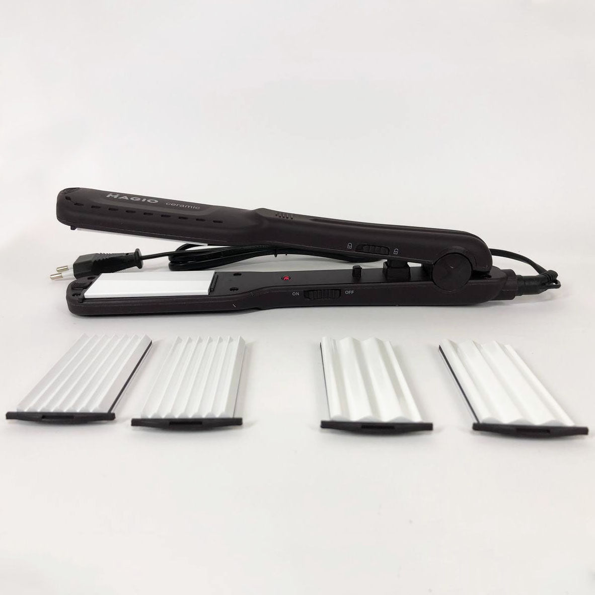 Щипцы для волос MAGIO MG-722 с насадками для гофре, Плойка выравниватель, Выпрямитель для волос 2в1