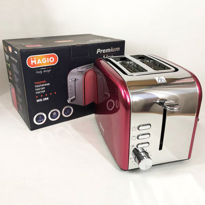 Тостер Magio MG-286, тостер для 2 гренок, электрический горизонтальный тостер