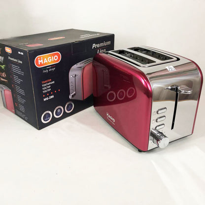 Тостер Magio MG-286, тостер для 2 гренок, электрический горизонтальный тостер