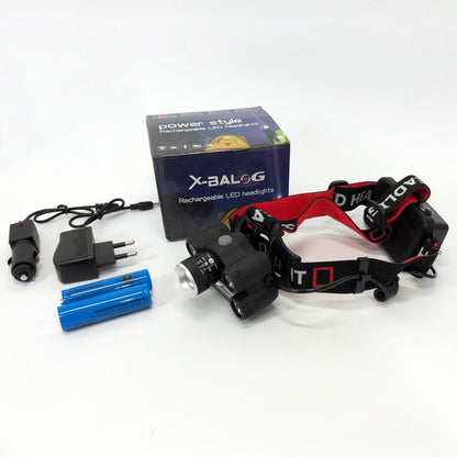 Фонарик налобный Bailong BL-T64-T6+4XPE, светодиодный фонарь на лоб, мощный налобный фонарь для рыбалки