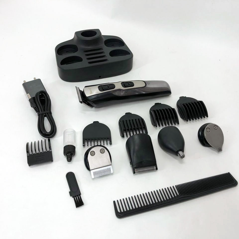 Машинка для стрижки 10в1 GEMEI GM-592, тример для бороды, триммер беспроводной. Цвет: черный