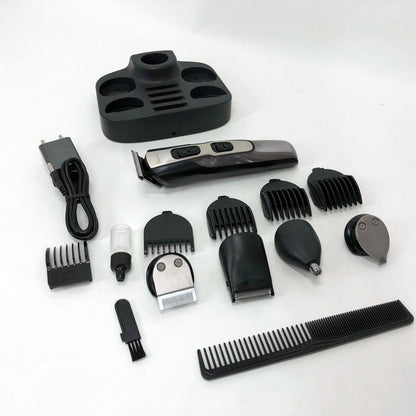 Машинка для стрижки 10в1 GEMEI GM-592, тример для бороды, триммер беспроводной. Цвет: черный