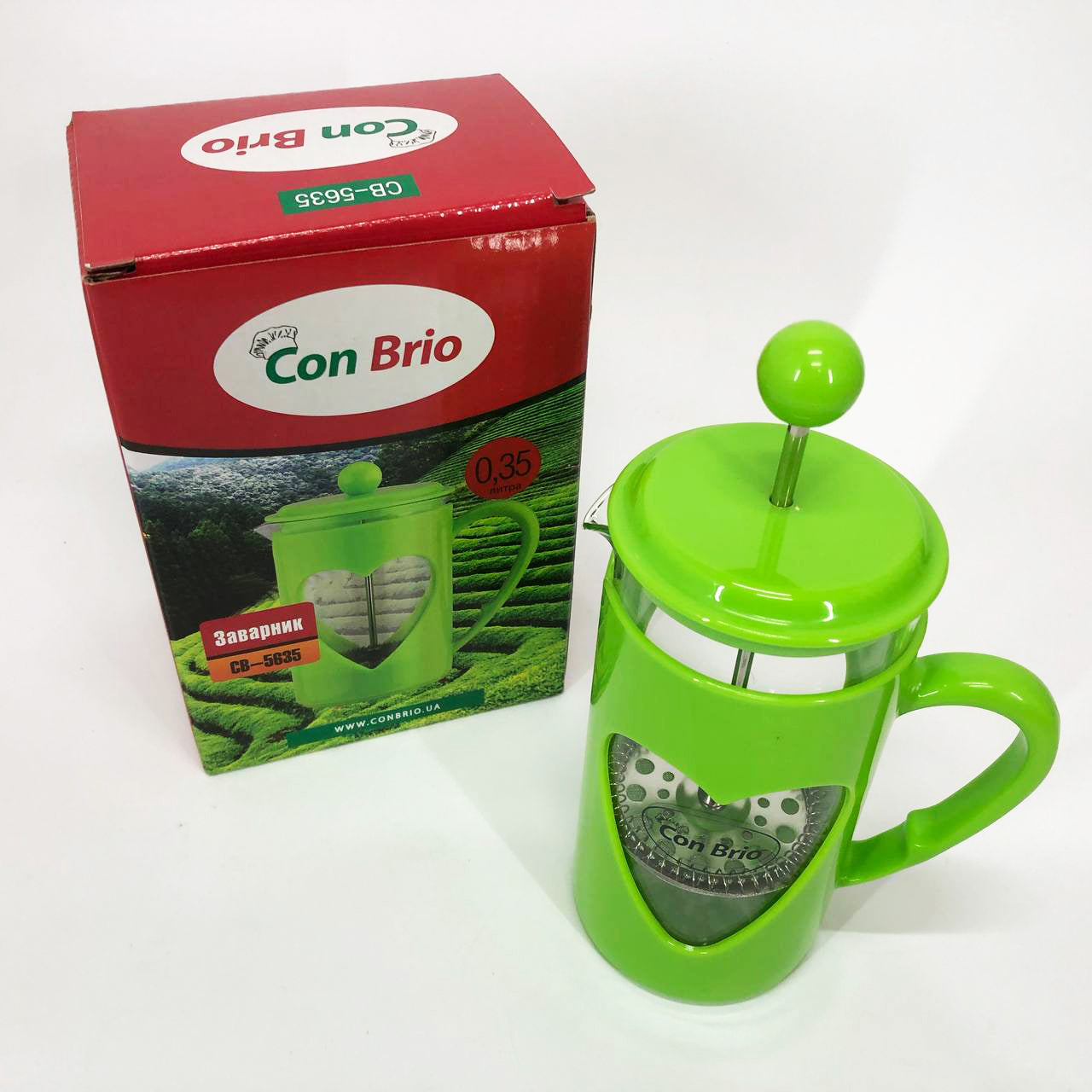 Френч-пресс Con Brio CB-5635 350 мл, Необычный заварник для чая, Заварочный чайник, Френч-пресс с ручкой