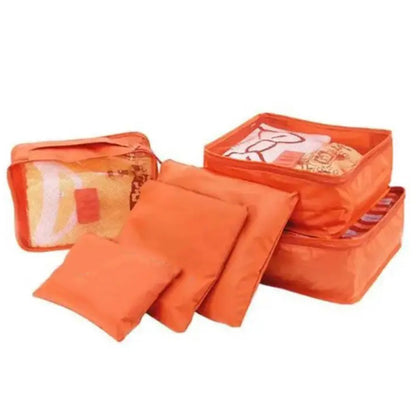 Набор дорожных органайзеров для вещей 6 шт. Цвет: оранжевый