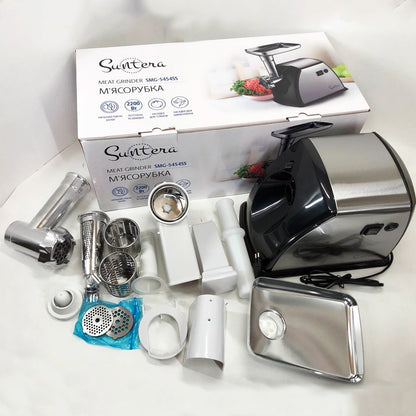 Мясорубка Suntera SMG-5454SS, Кухонная мясорубка, Мясорубка электрическая металл, Мясорубка-соковижималка