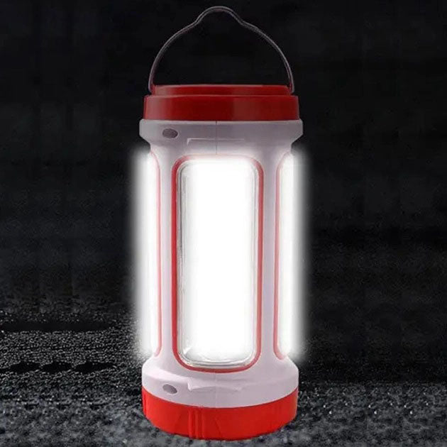 Фонарь кемпинговый с солнечной панелью 5158-LED-COB power bank, кемпинговый фонарь-лампа. Цвет: красный