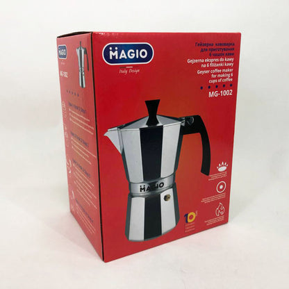 Гейзерная кофеварка Magio MG-1002 300 мл, гейзер для кофе, кофеварка гейзерного типа, кофеварка для дома