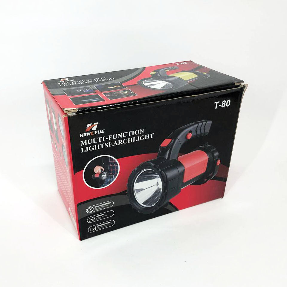 Ручний акумуляторний ліхтар T80C-5W+COB (white/red) із функцією Power Bank. Колір: червоний