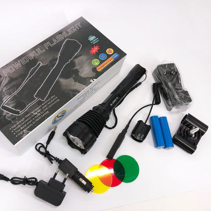 Фонарь тактический Police Q2800-T6 18650 х 2, заряжается от сети 220В и авто ЗУ 12В, выносная кнопка