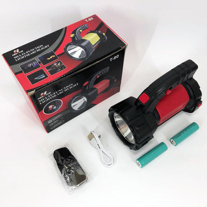 Ручний акумуляторний ліхтар T80C-5W+COB (white/red) із функцією Power Bank. Колір: червоний