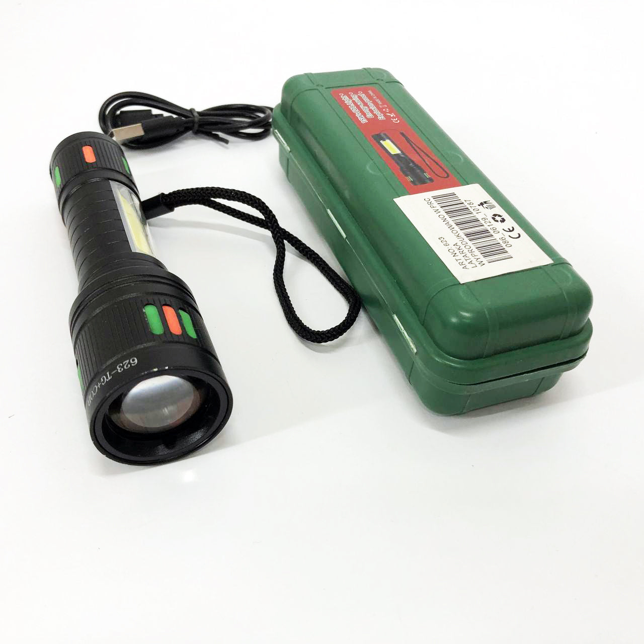 Фонарик 623-TG+COB, Переносной ручной мощный фонарь, Портативный светодиодный фонарь с зарядкой