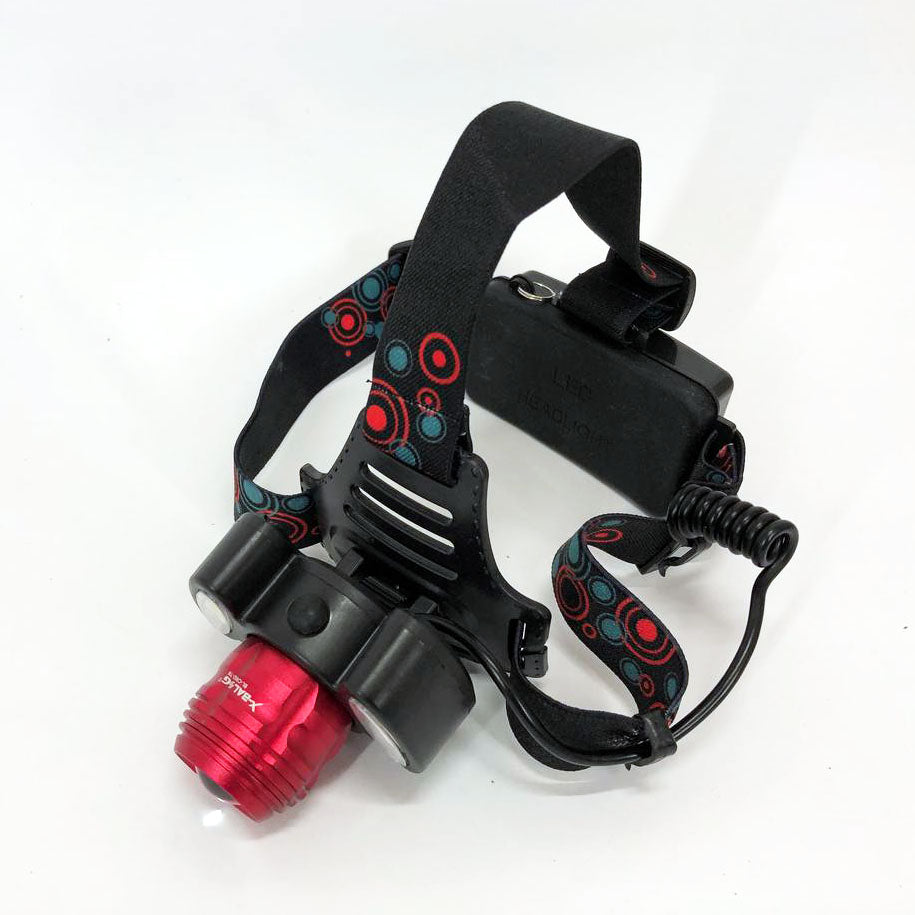 Универсальный налобный фонарь 2117-T6+2COB 2х18650 3 светодиода 4 режима работы свечение 1500 люмен