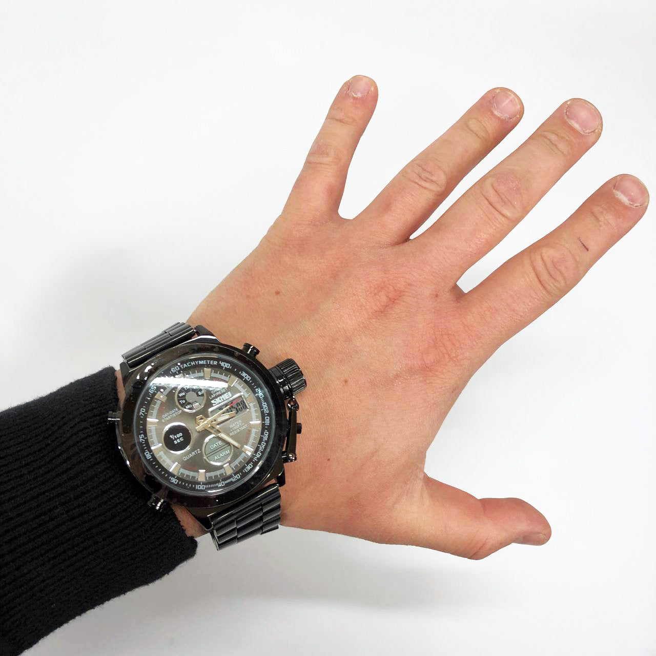 Часы наручные мужские SKMEI 1515BK BLACK, часы наручные электронные тактические. Цвет: черный