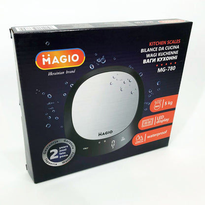 Весы кухонные MAGIO MG-780 водонепроницаемые, кухонные весы для кондитера, кухонные весы мини