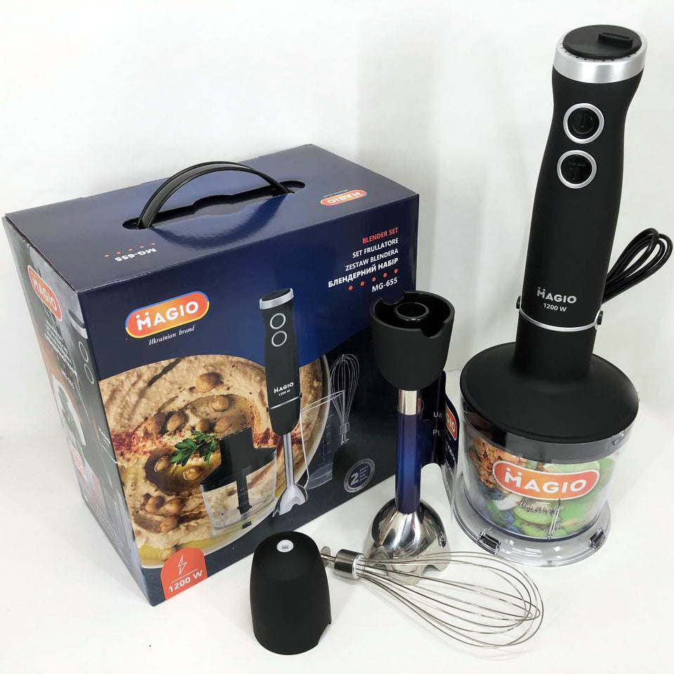 Блендер MAGIO MG-655, портативный блендер для смузи, ручной погружной блендер, электрический блендер
