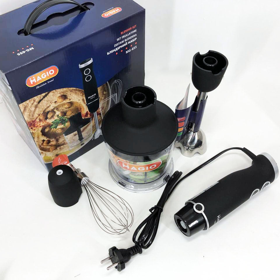 Блендер MAGIO MG-655, портативный блендер для смузи, ручной погружной блендер, электрический блендер