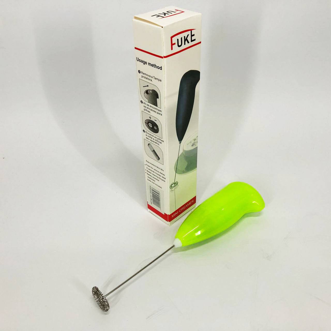 Миксер для сливок-капучинатор FUKE Mini Creamer для взбивания молока, сливок. Цвет: салатовый